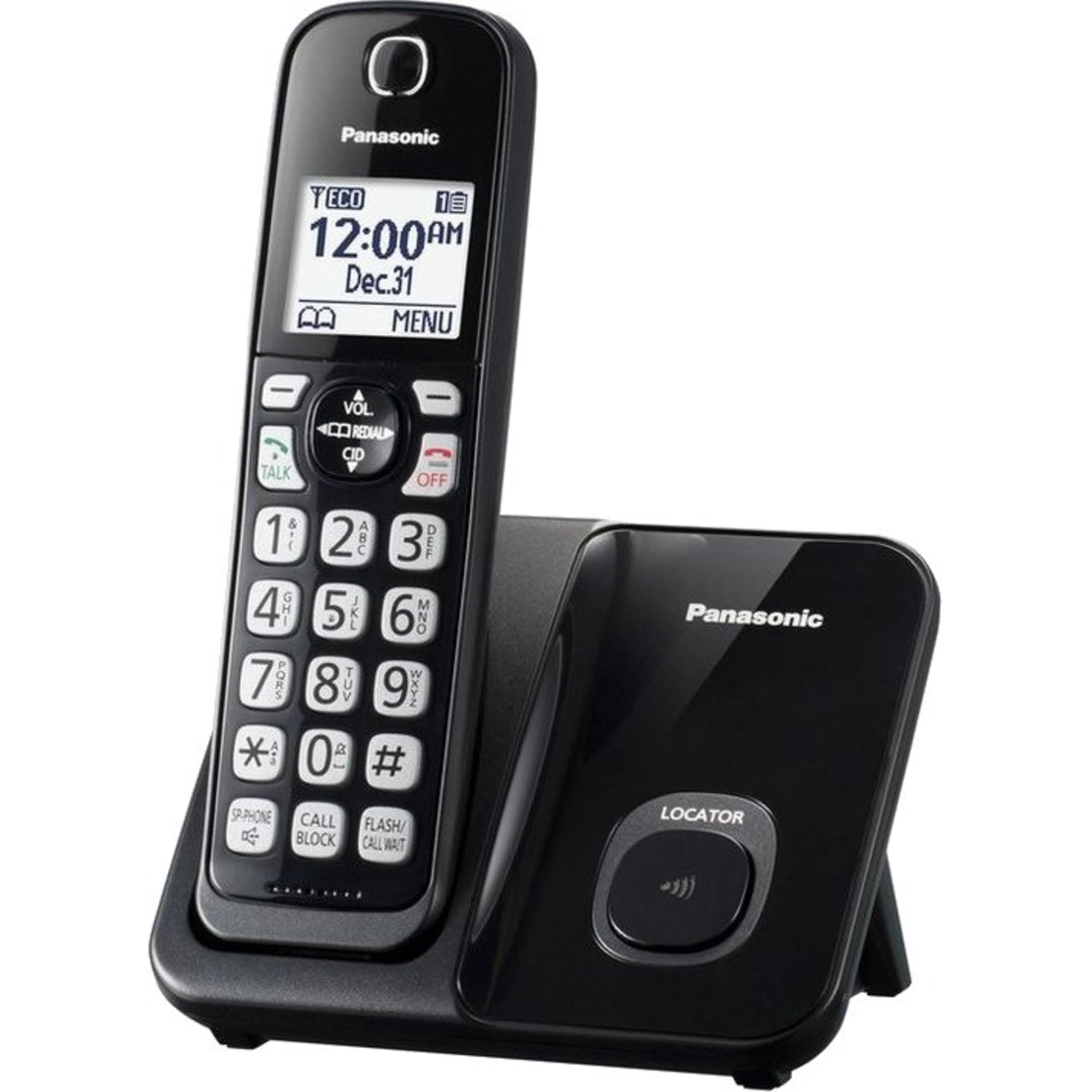 Panasonic Expandable Cordless Phone System With Call Block And High Contrast Displays And Keypads   1 Cordless Handset   Kx Tgd5